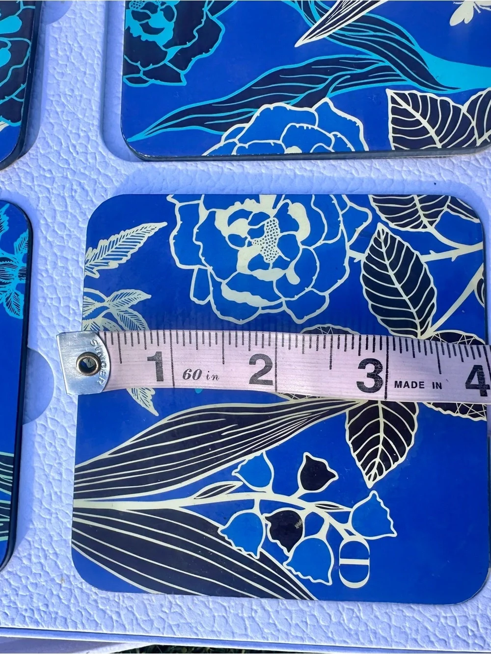 DIOR Maison Blue Floral Coaster Set of 4 with Box